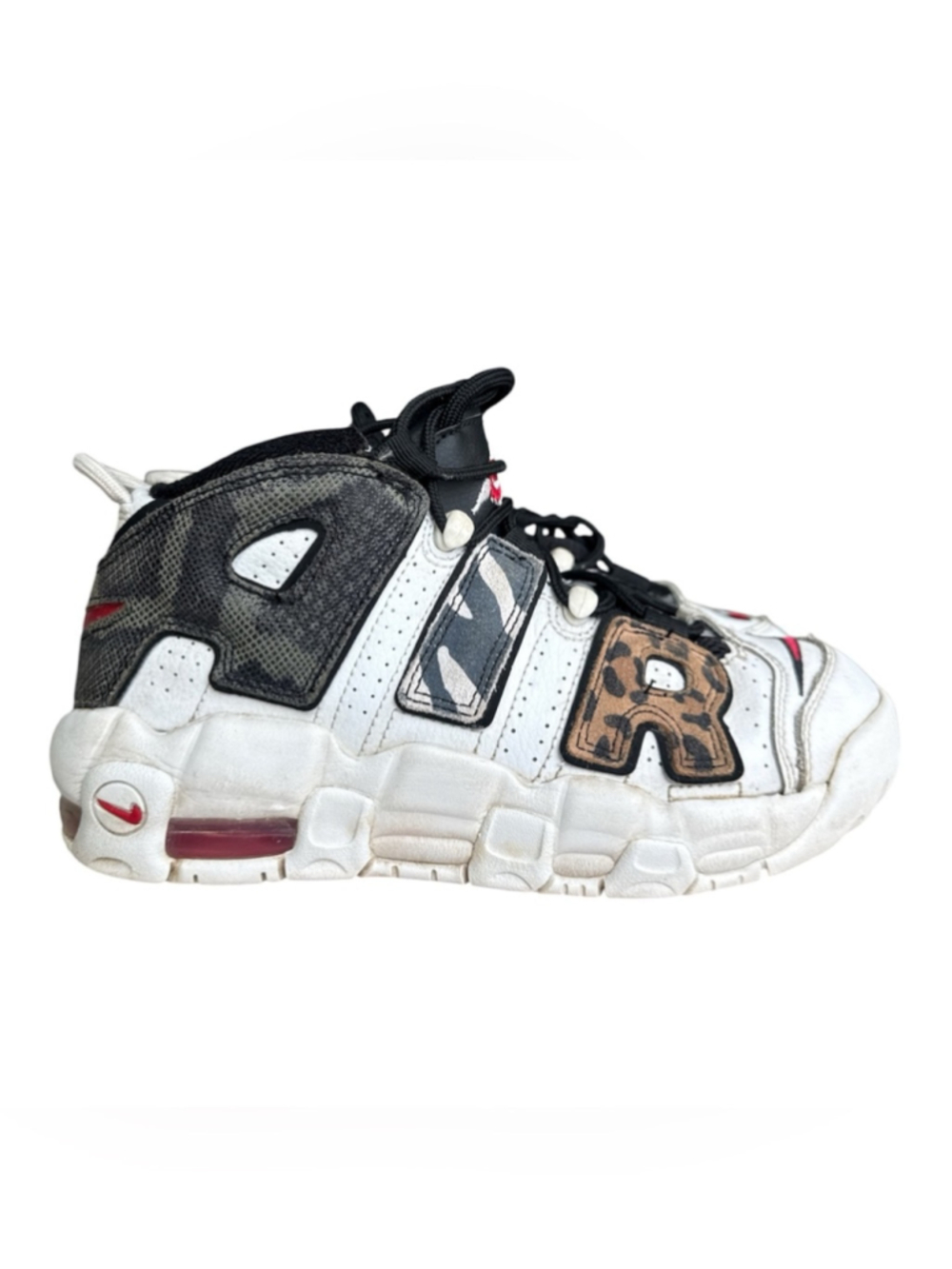 Nike Air More Uptempo GS Tunnel Walk Animal Print Sneakers Youth 6Y DZ4843-100